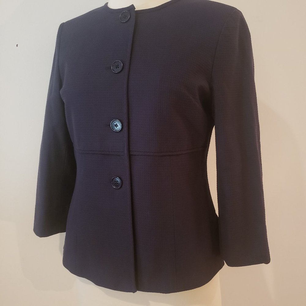 Brooks Brothers Navy Cotton Waffle Weave Jacket